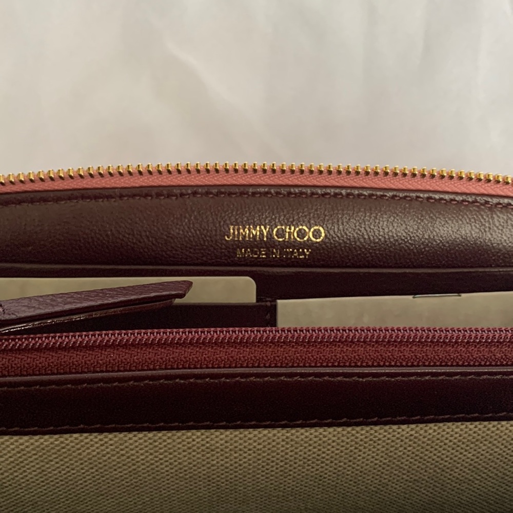 Brand New Jimmy Choo Filipa Wallet Metallic Pink with Star Appliqué - Picture 6 of 8